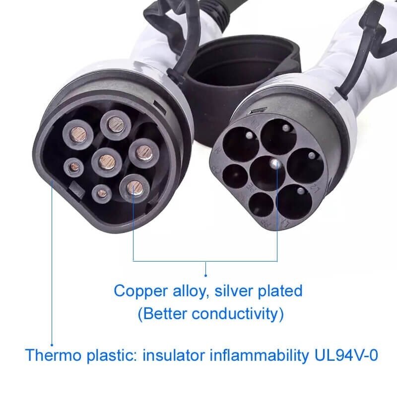 Charging cable Type 2 - Type 2 - ( 32A, 3 Phase, 21 KW )