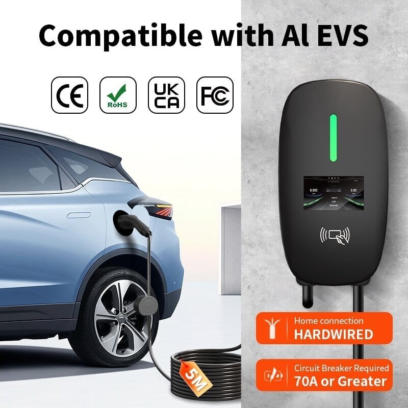 evchargershop Charging station Charging Station 22kW with App and 5m Type 2 Cable, Eligible for Government Grant