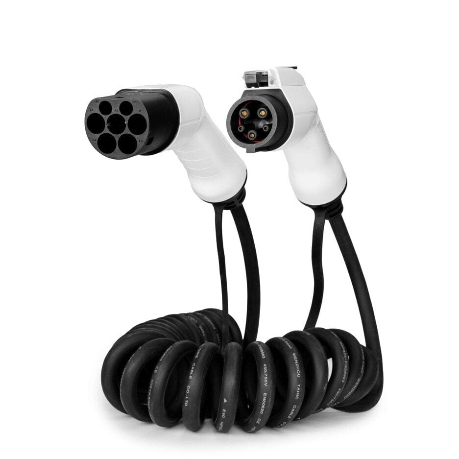 evchargershop Spiral charging cable Spiral charging cable Type 2 - Type 1 - ( 32A, 1 phase, 6,6KW )